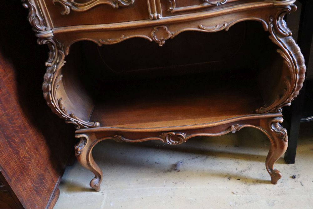 A 19th century French walnut side cabinet, width 80cm, depth 40cm, height 160cm